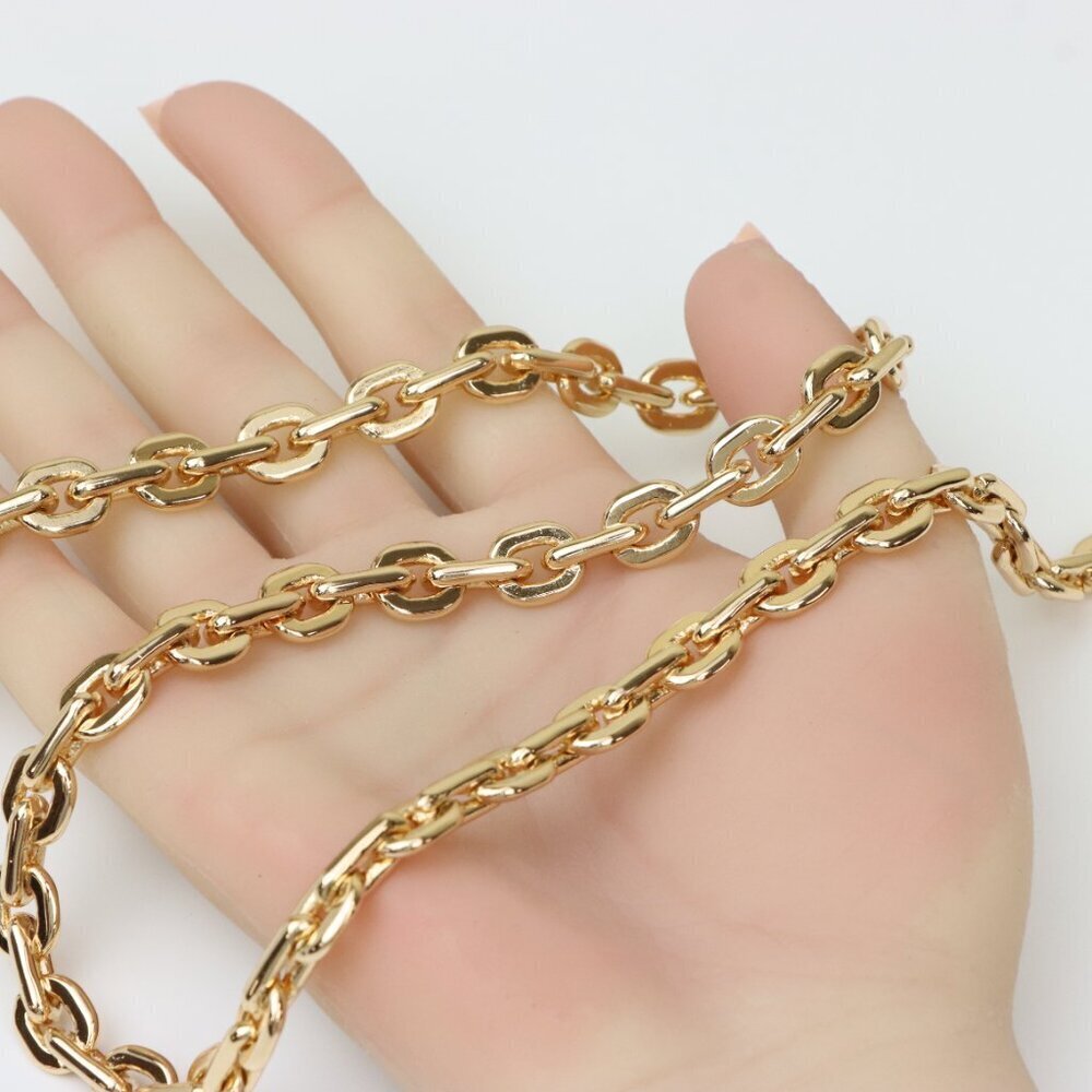 Bold Link Chain Rose Gold Necklace with Lobster Clasp, XPNL0228 - Picture 2 of 12
